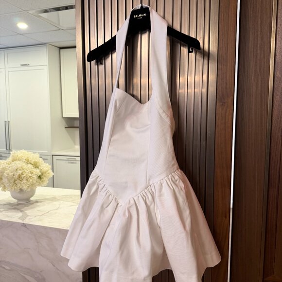 Helsa - Faille Halter Mini Dress in White by Helsa - Picture 15 of 16